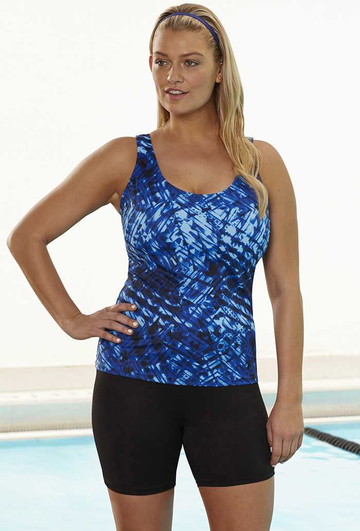 Chlorine Resistant Blue Arrowhead Sport Bike Shortini
