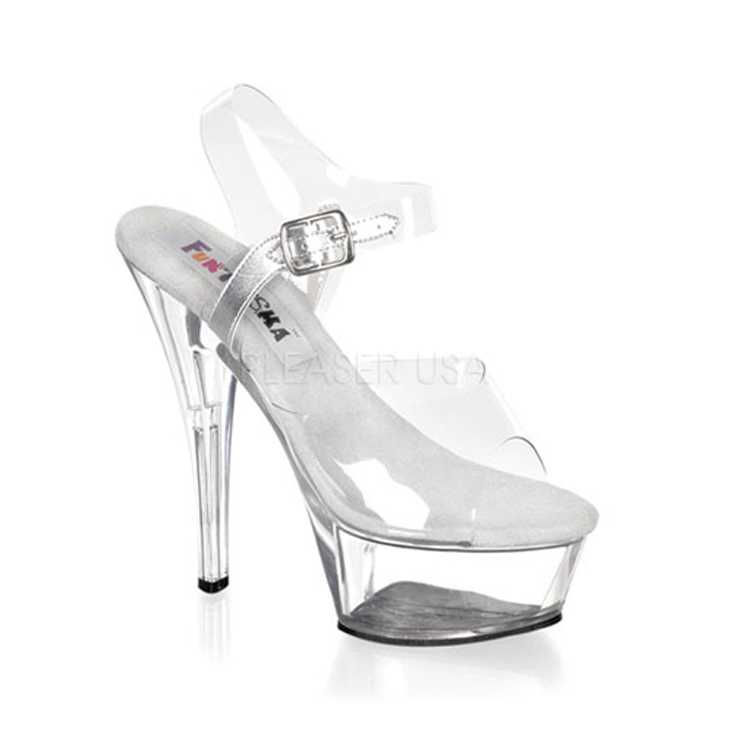 Clear Plastic Strappy Platform High Heels