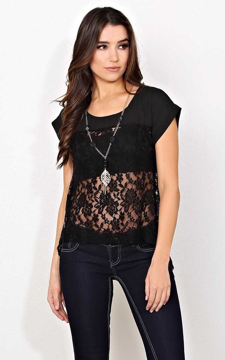 Soaring High Woven Necklace Top - - Black in Size by Styles For Less