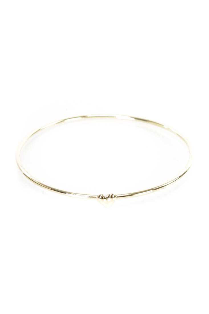 Gold Heart Pendant High Polish Bracelet