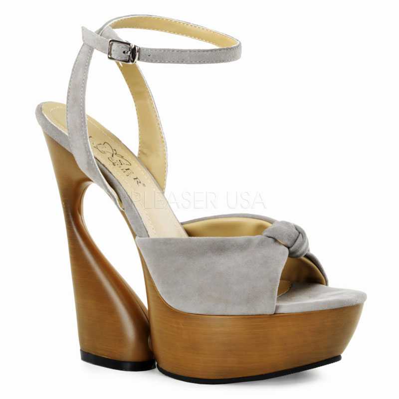 Taupe Knotted Peep Toe Heels Faux Suede