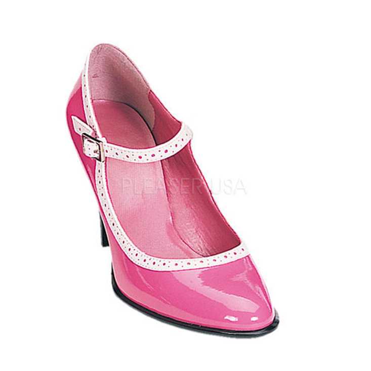 Pink Patent Faux Leather Maryjane High Heels