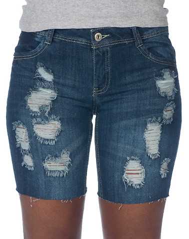 ESSENTIALS WOMENS Dark Blue Clothing / Denim Shorts