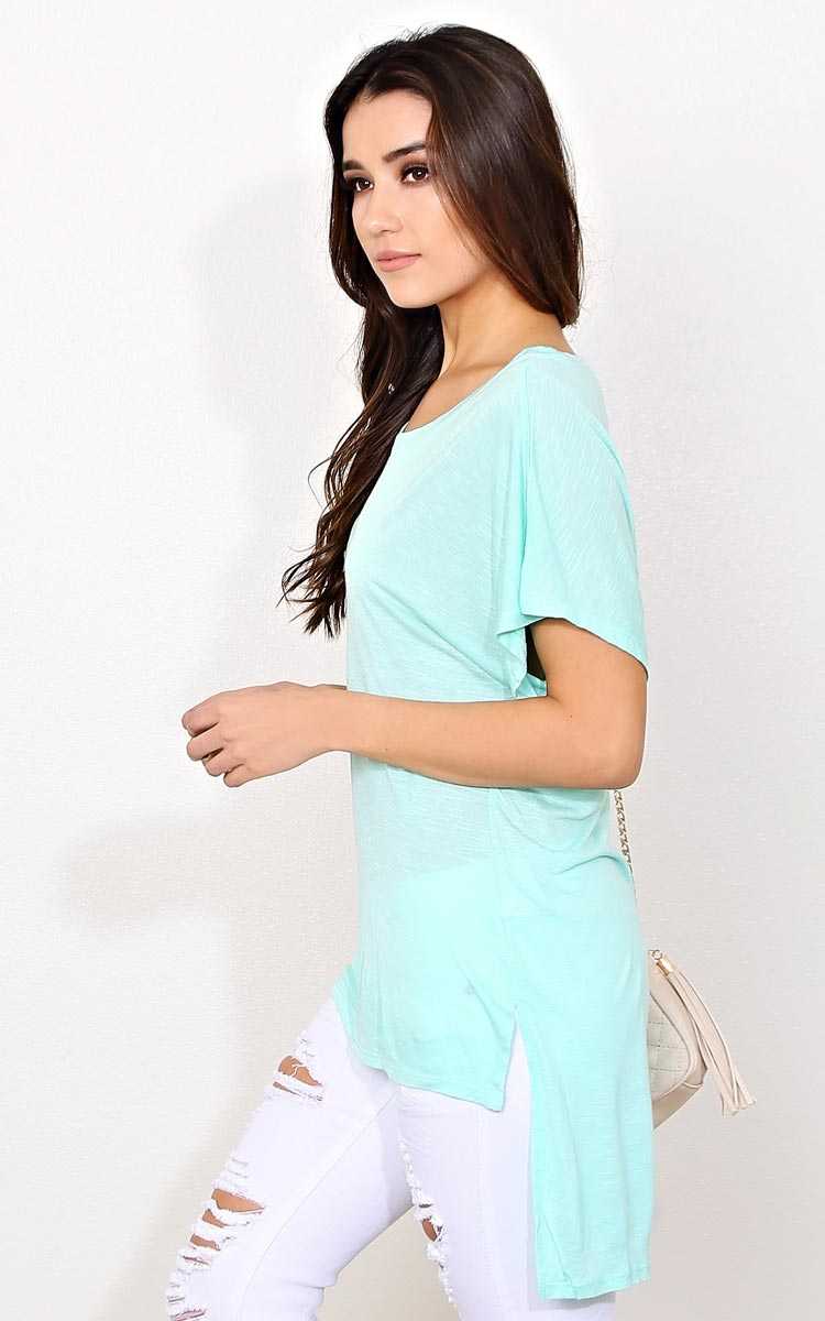 Nicole Knit Burnout Top - SML - Mint in Size Small by Styles For Less
