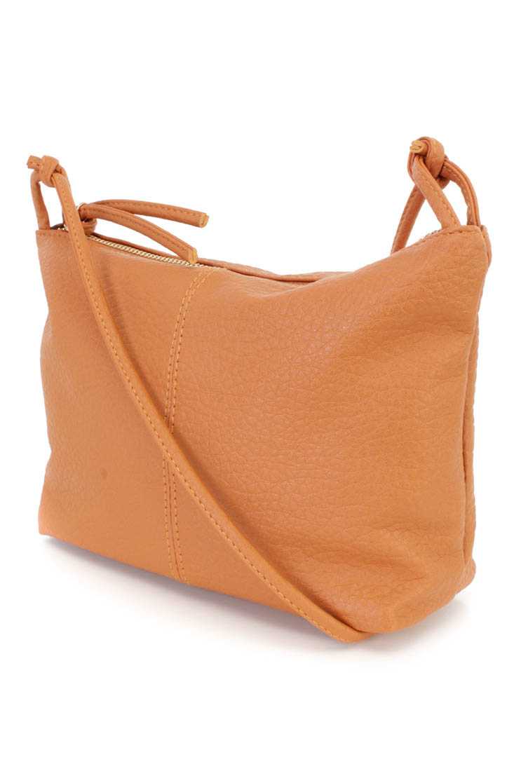 Cognac Long Strap Mini Shoulder Handbag