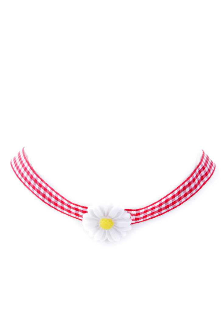 Red Flower Charm Choker