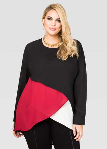 Chiffon Colorblock Layer Tunic