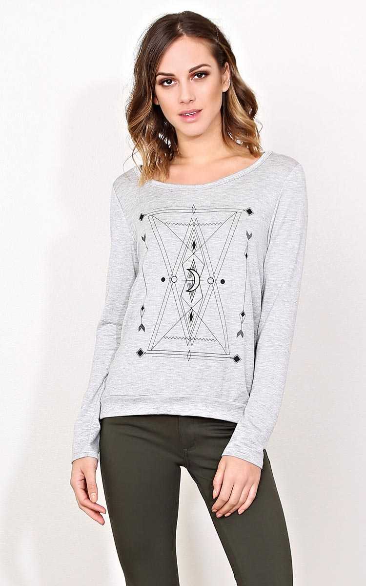 Celeste Boat Neck Knit Top - - H Grey Combo in Size by Styles For Less