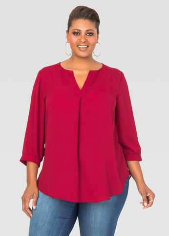 Crepe 3/4 Sleeve Blouse