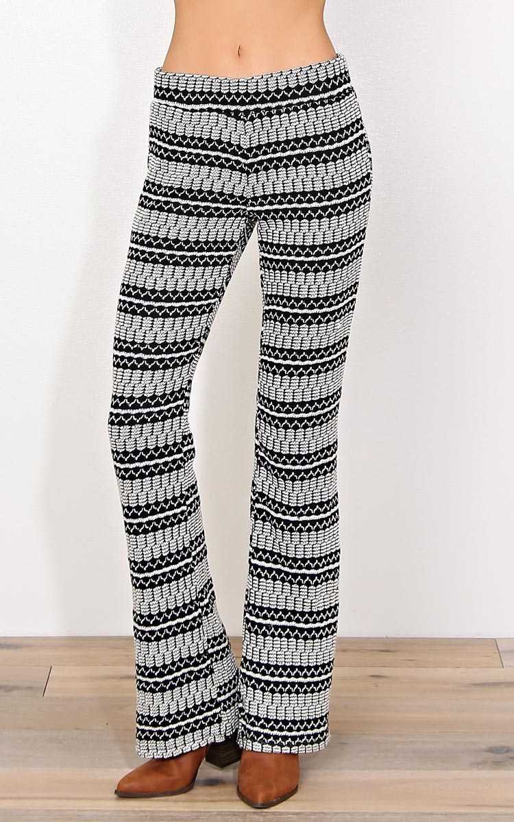 Swiss Alps Sweater Knit Pants - - Black Combo in Size by Styles For Less
