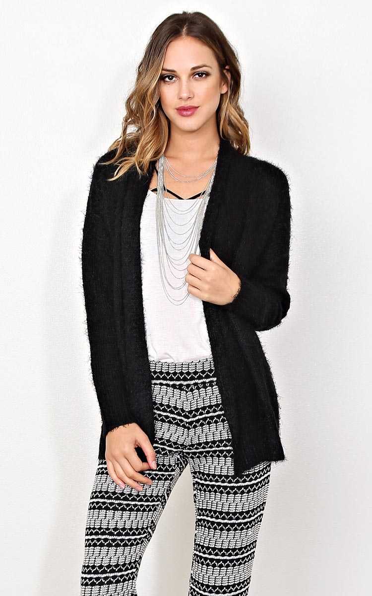 Jessie Sweater Knit Wrap - LGE - Black in Size Large by Styles For Less