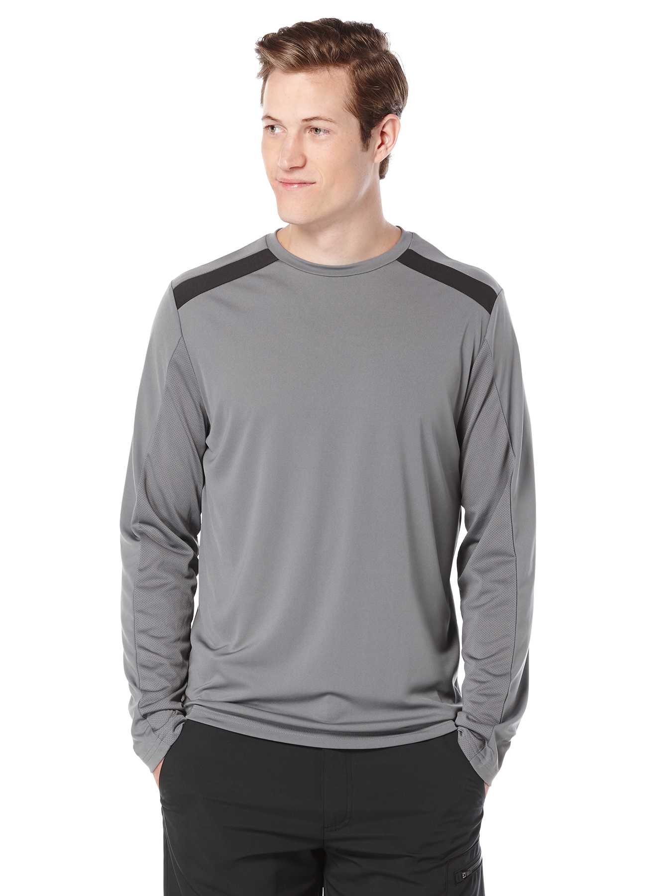 Perry Ellis Long Sleeve Solid Colorblock Shirt