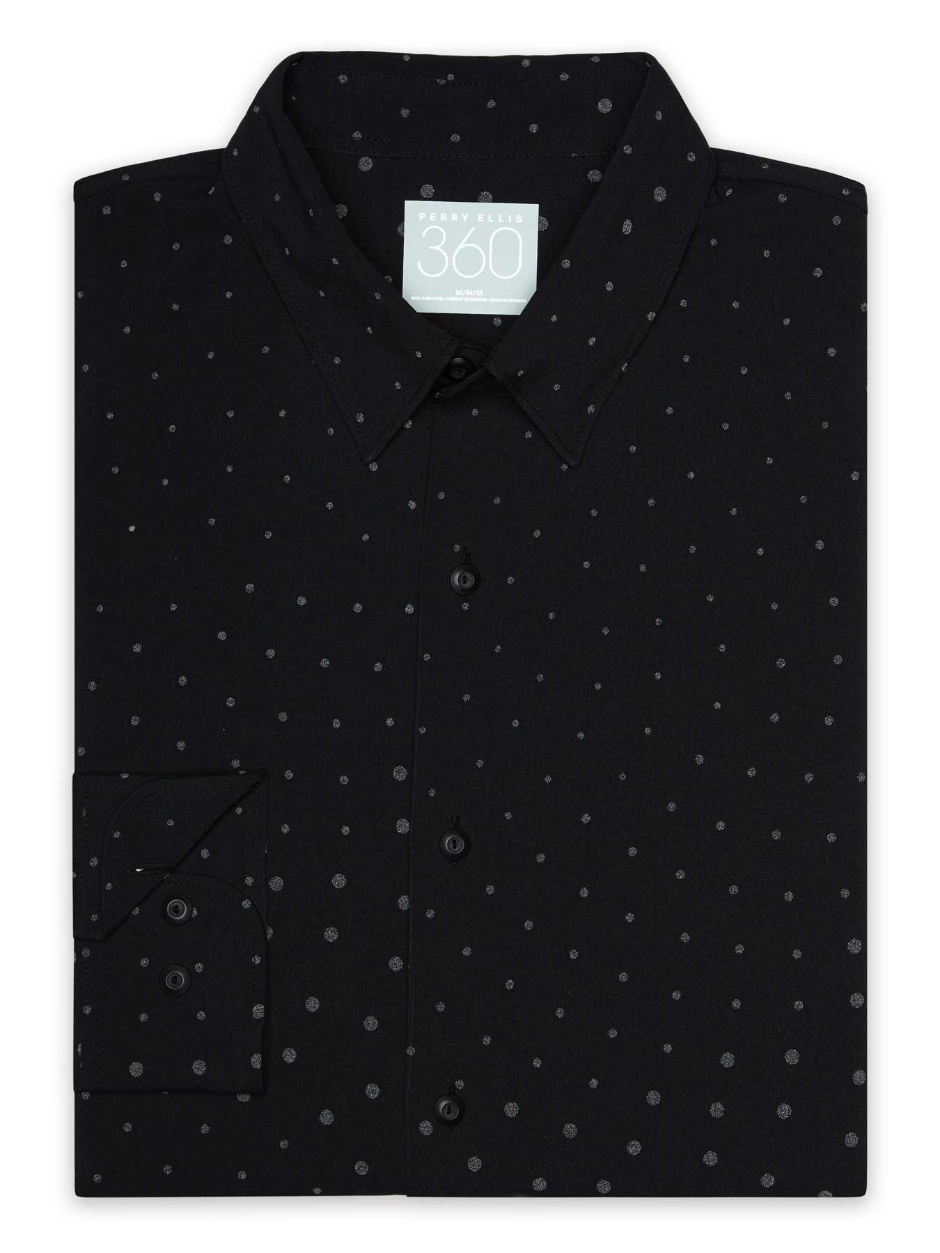 Perry Ellis Long Sleeve Reflective Dot Shirt