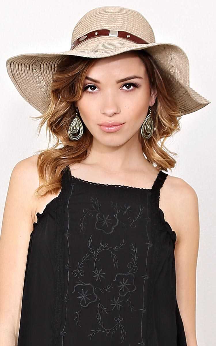 Valley Woven Floppy Hat - N/S - Taupe by Styles For Less
