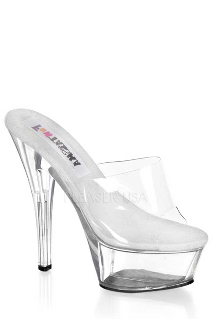 Clear Slip On Platform High Heels PVC