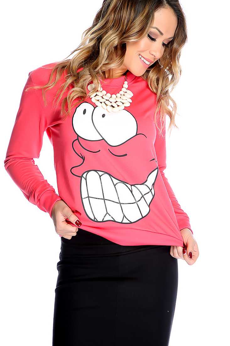 Watermelon Long Sleeve Graphic Print Causal Sweater Top