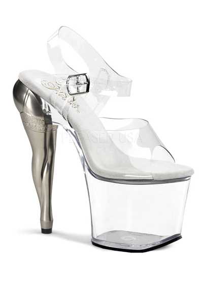 Clear Clear Sculpted Leg High Heels