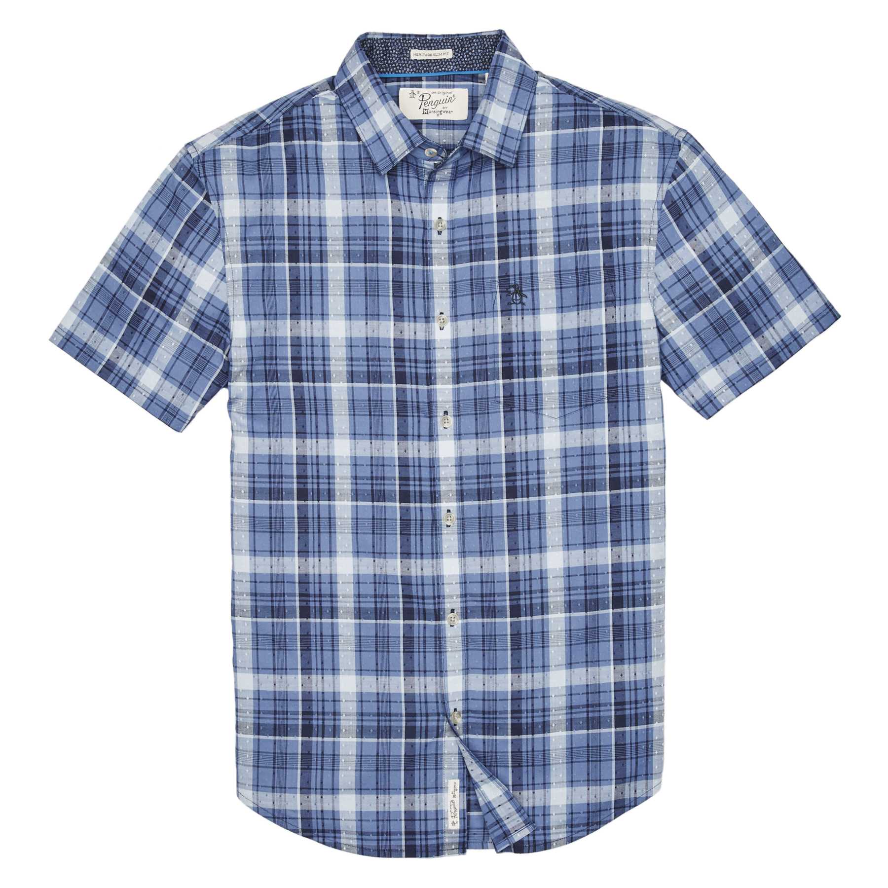 Original Penguin DOBBY CHAMBRAY PLAID SHIRT