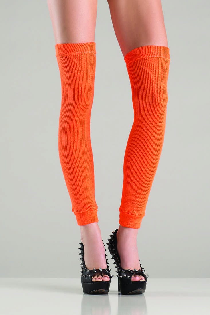Orange Thigh High Leg Warmers