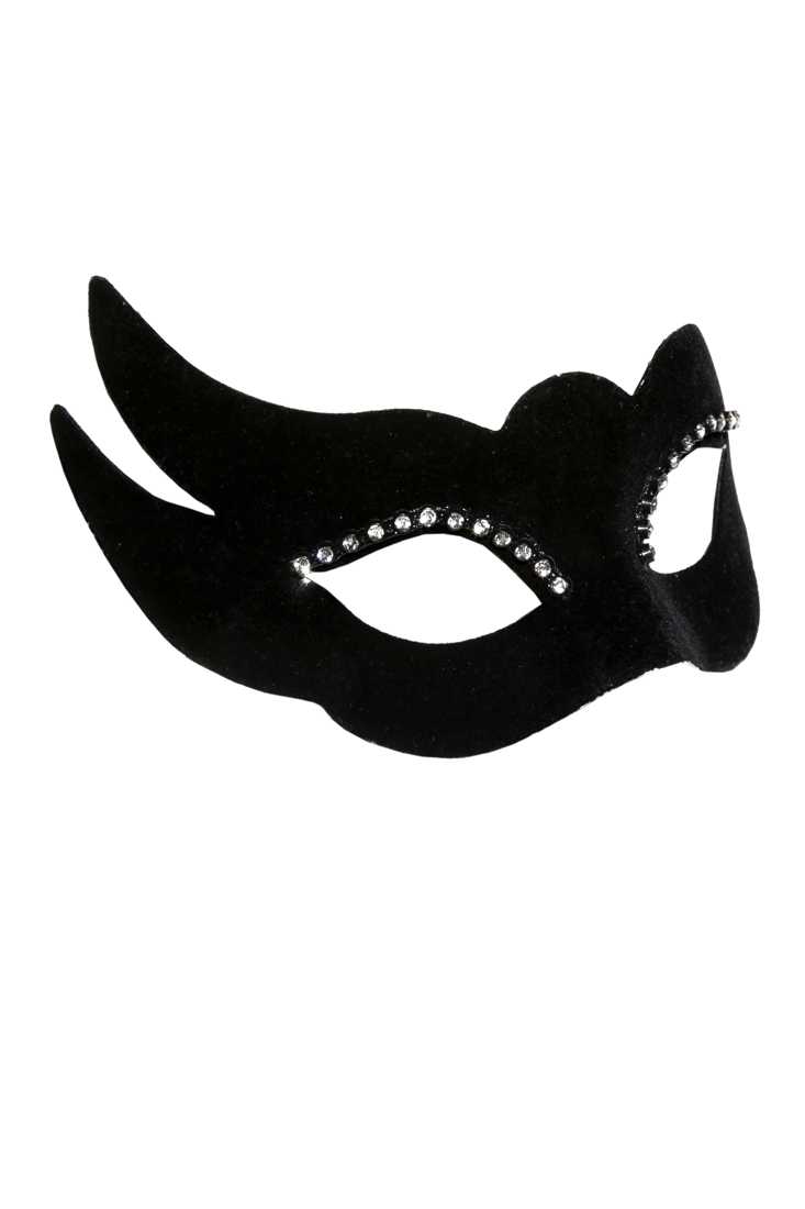 Cat Eye Rhinestone Mask Costume Accessory