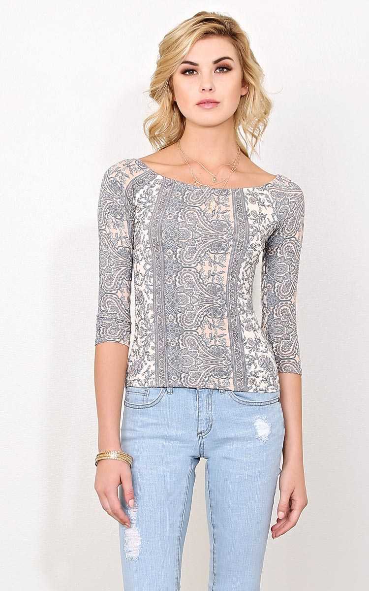 Festival Soul Knit Top - - Blush Combo in Size by Styles For Less