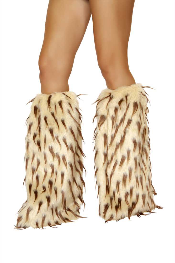 Camel brown Faux Fur Leg Warmers