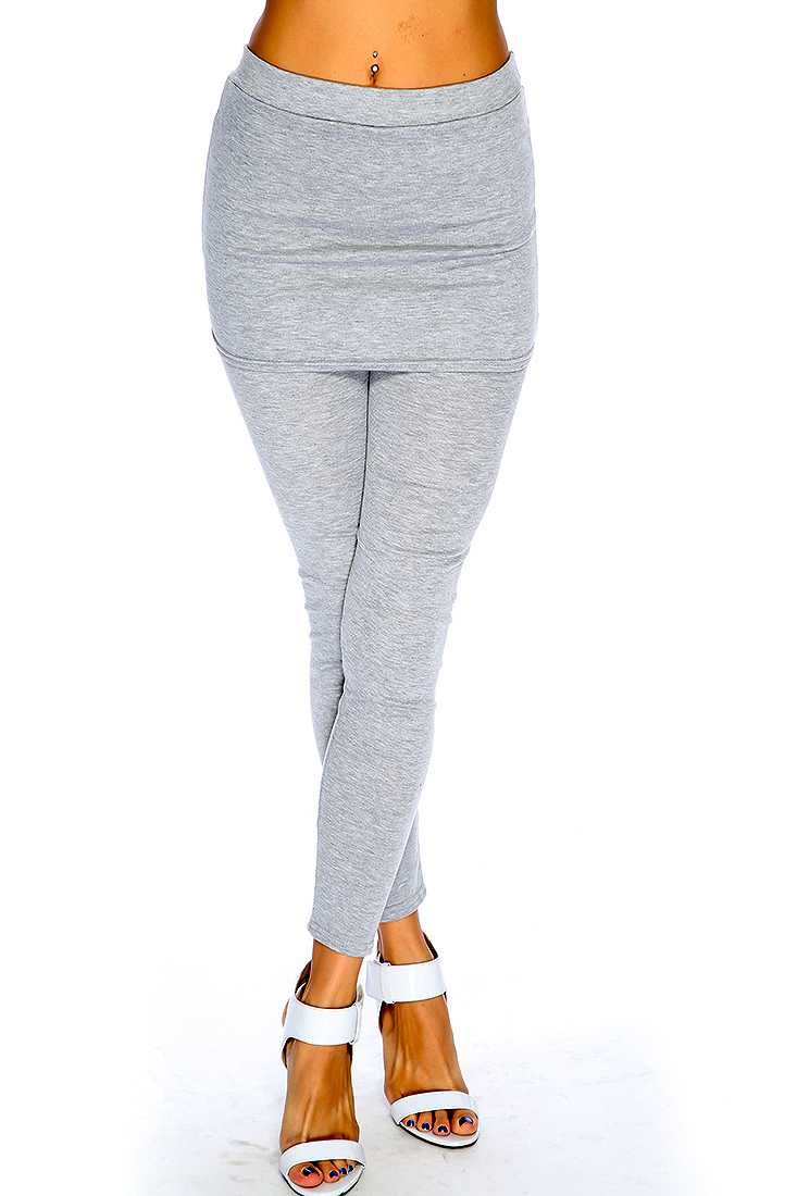 Grey Skirt Overlay Leggings