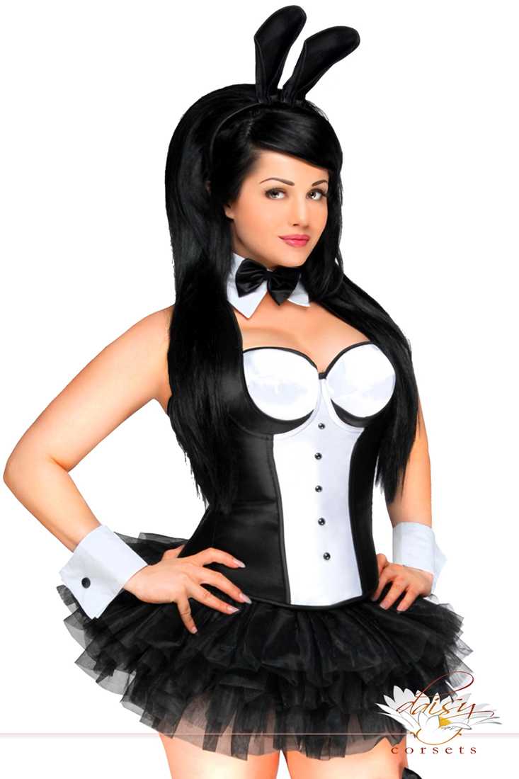 Black 5 PC Sexy Tuxedo Bunny Costume