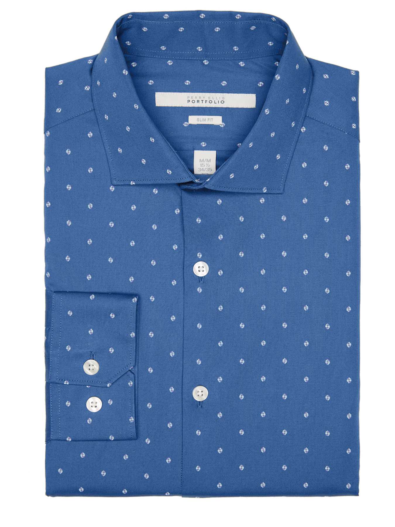 Perry Ellis Slim Fit Polka Dot Dress Shirt