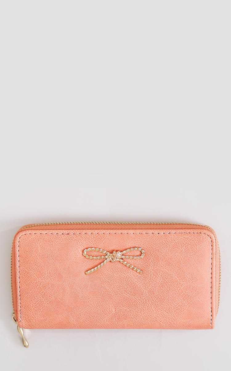 Rope Twist Bow Wallet - N/S - Pink by Styles For Less