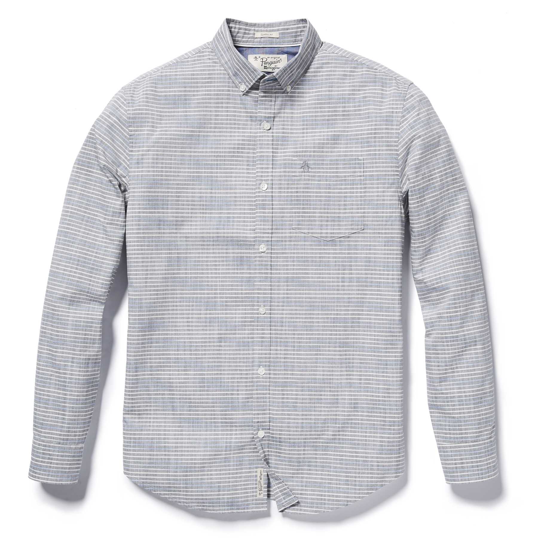 Original Penguin SPACE DYE HORIZONTAL STRIPE CHAMBRAY SHIRT