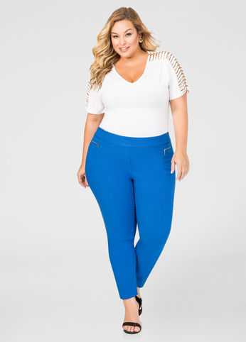 Zip Detail Ultra Stretch Skinny Pant