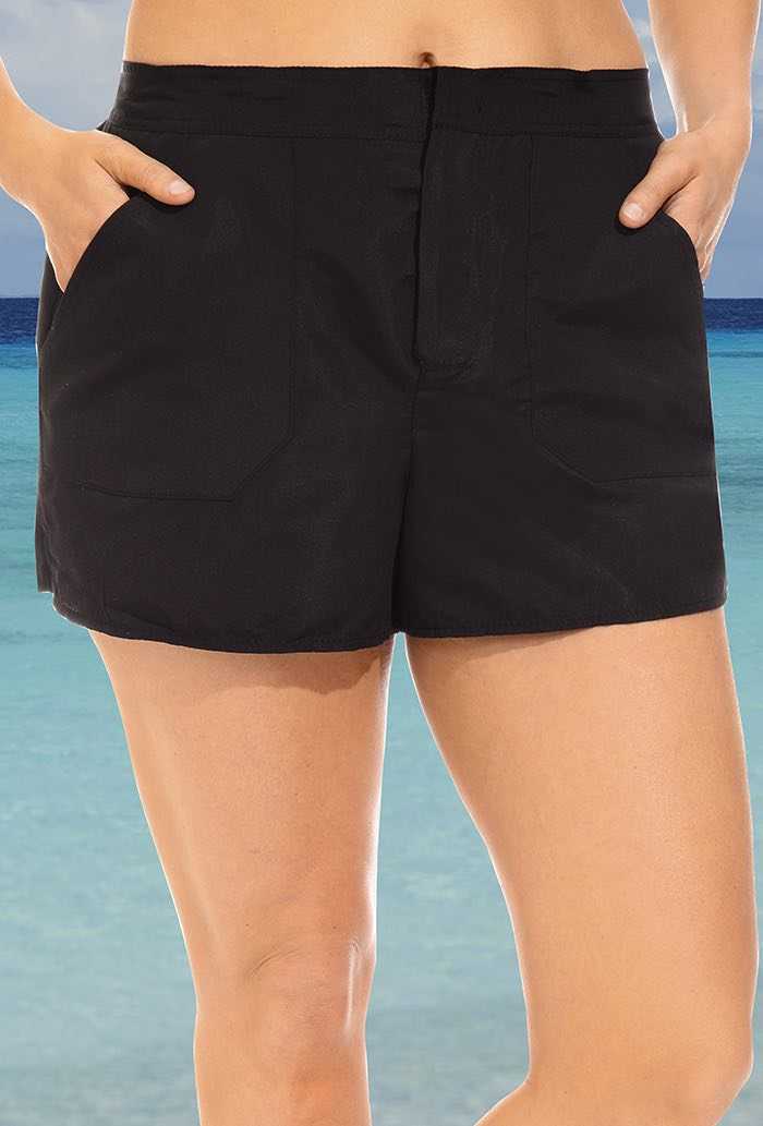 Chlorine Resistant Black Cargo Short
