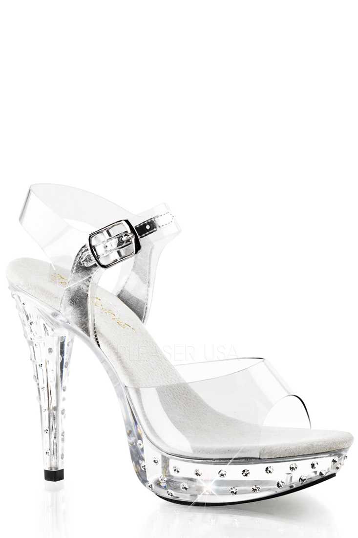 Clear Rhinestone Platform High Heels PVC