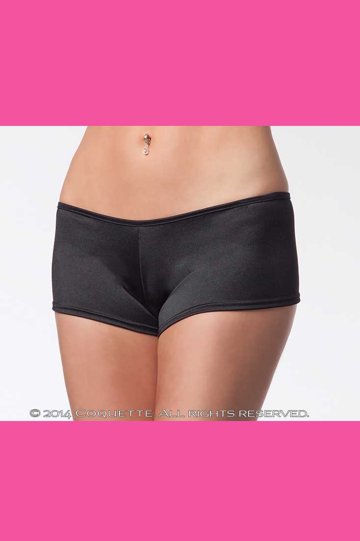 Black Low Rise Lycra Booty Short