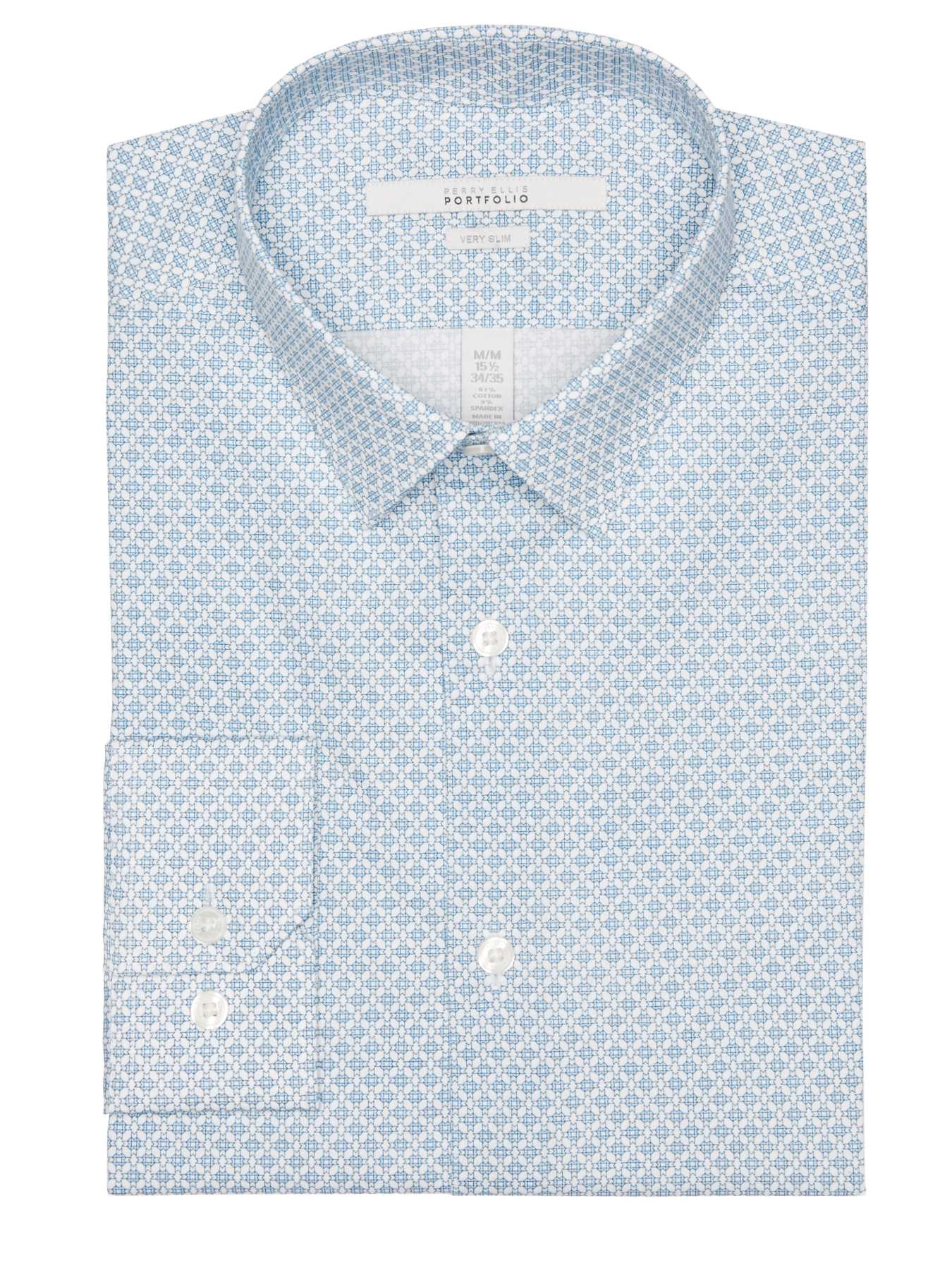 Perry Ellis Very Slim Diamond Floral Dress Shirt