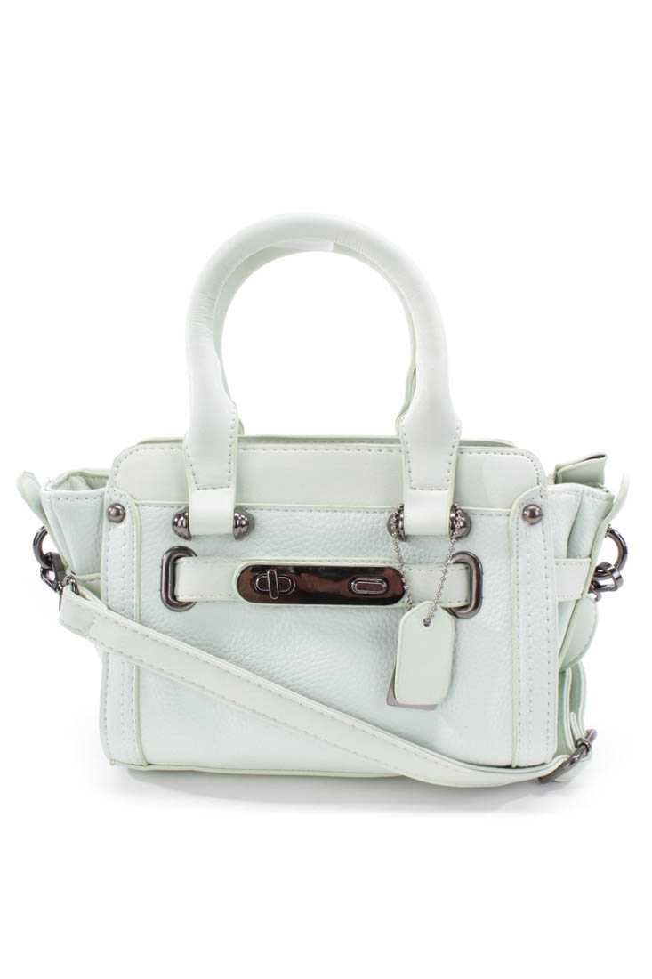 Sage Faux Leather Mini Handbag