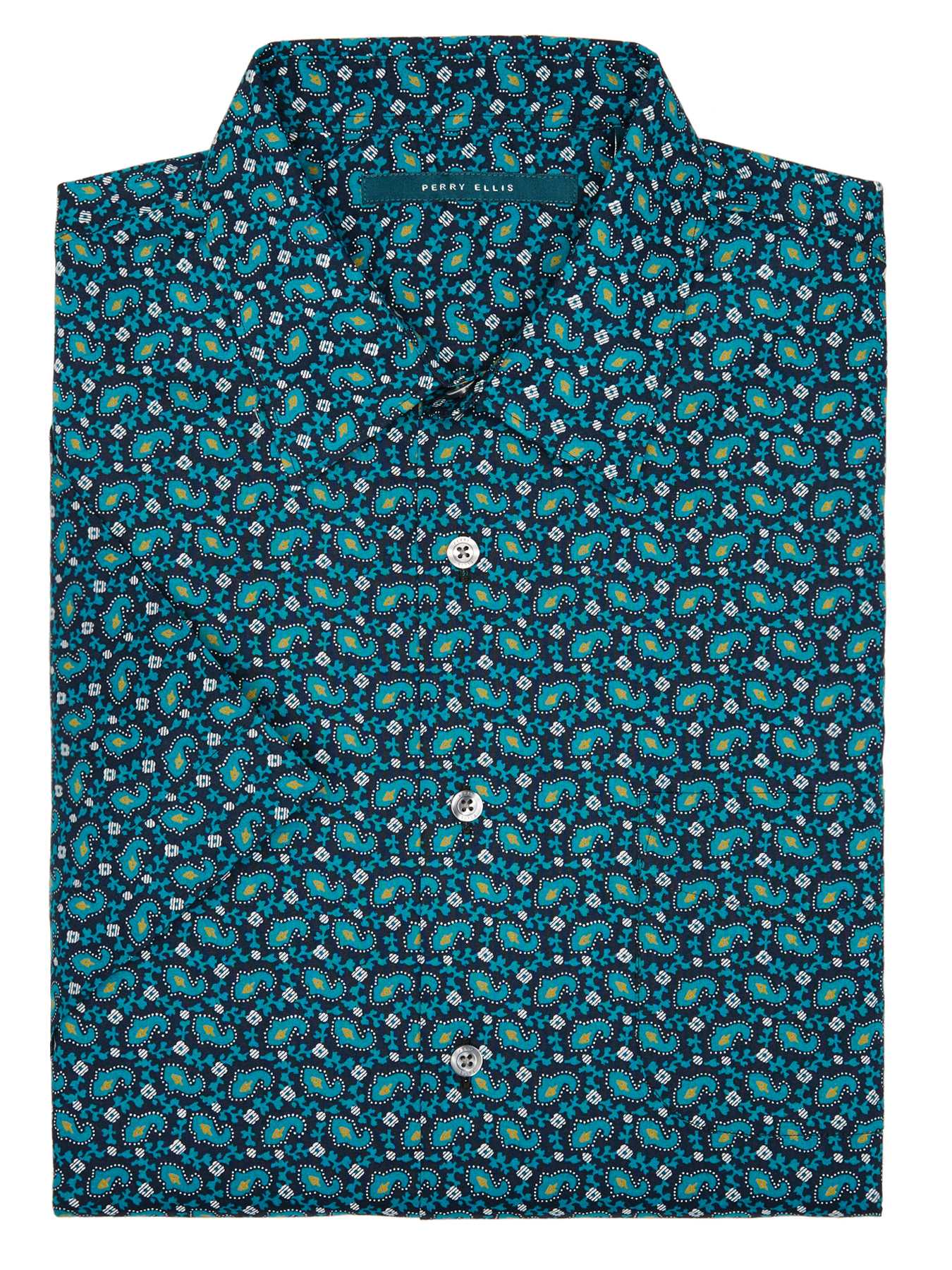 Perry Ellis Short Sleeve Exclusive Paisley Shirt