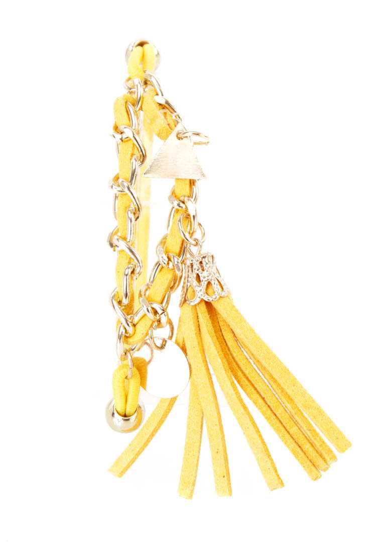 Marigold Elastic Band Tassel Shape Pendant Bracelet