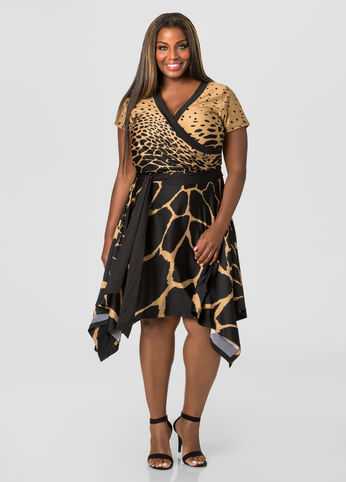 Animal Print Hanky Hem Dress