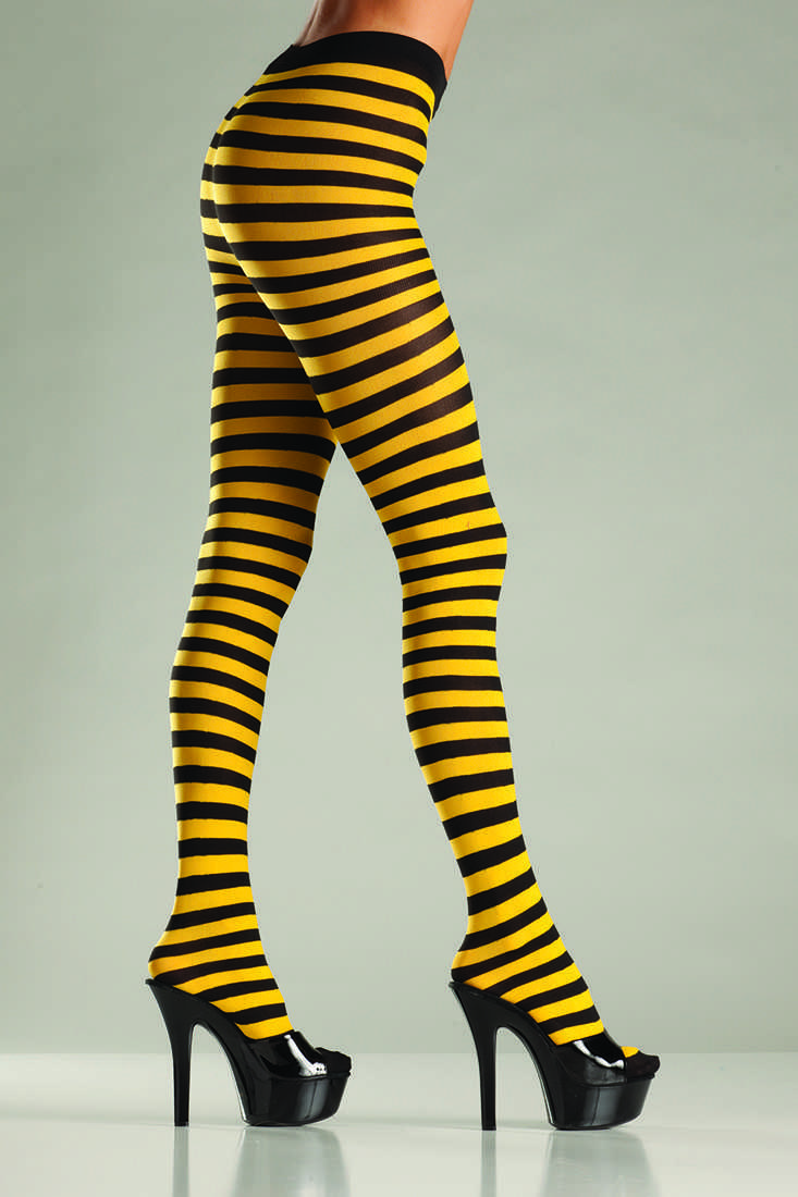 Black Yellow Striped Tights
