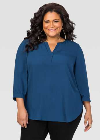 Crepe 3/4 Sleeve Blouse