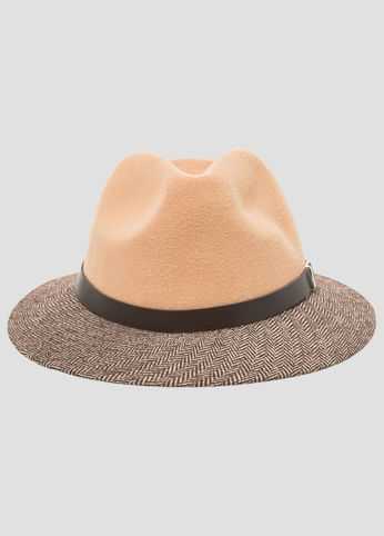 Herringbone Tweed Fedora Hat