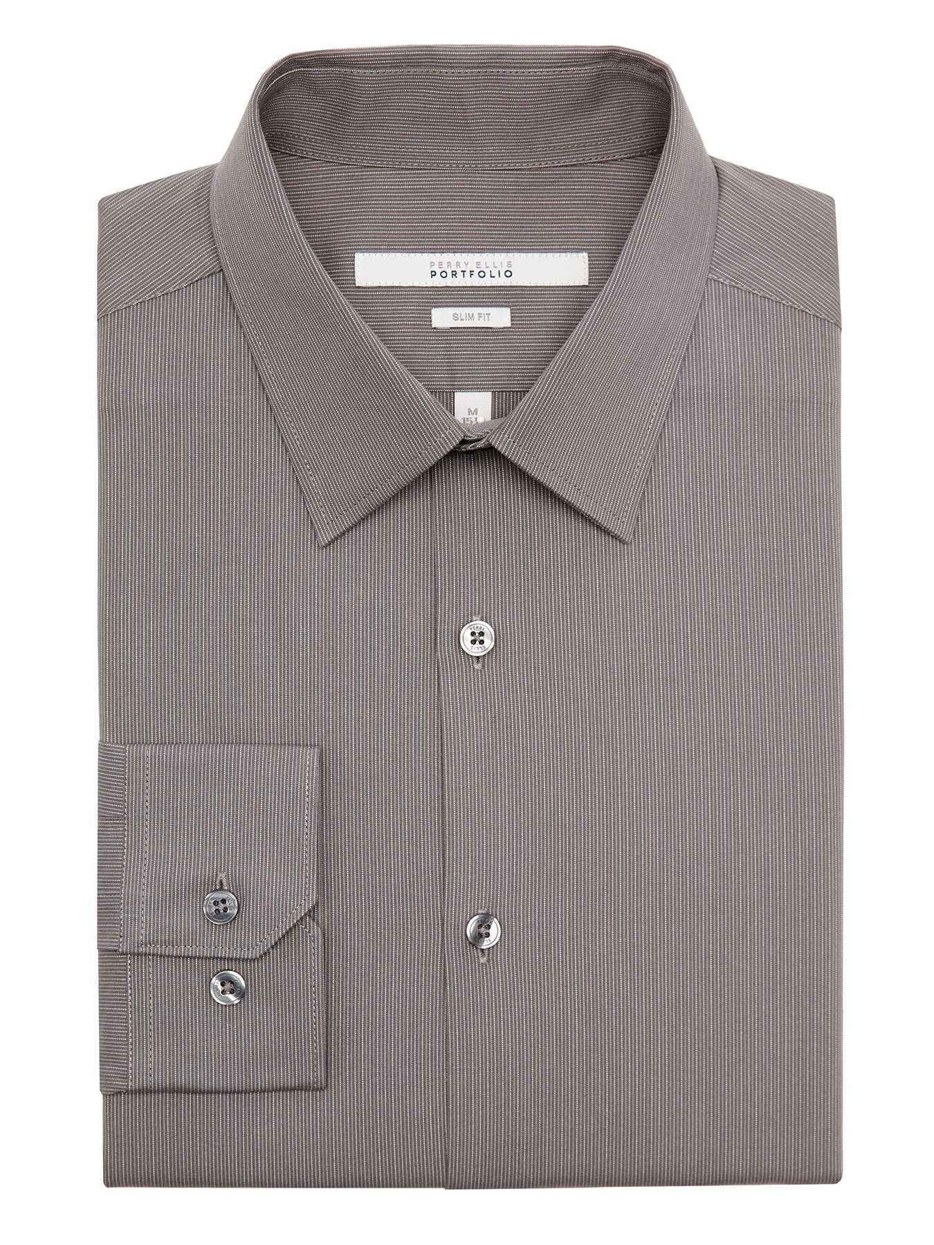 Perry Ellis Slim Fit Micro Stripe Dress Shirt