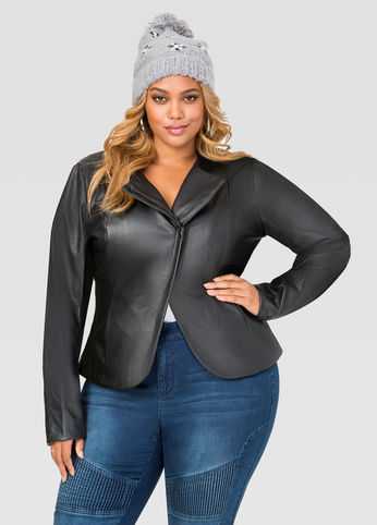Asymmetrical Faux Leather Jacket