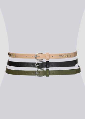 Pyramid Stud Belt Trio