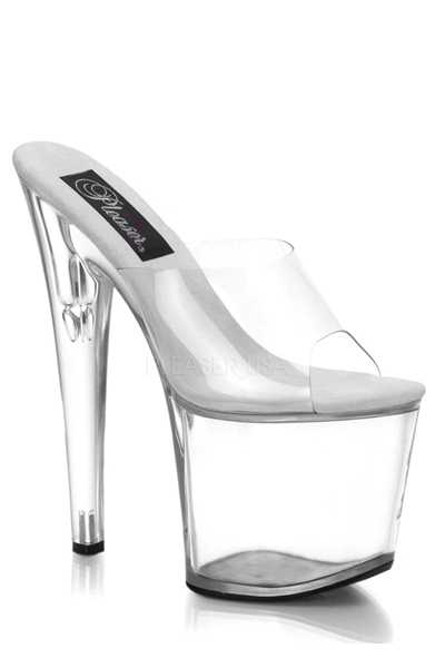 Clear Slip On Platform High Heels