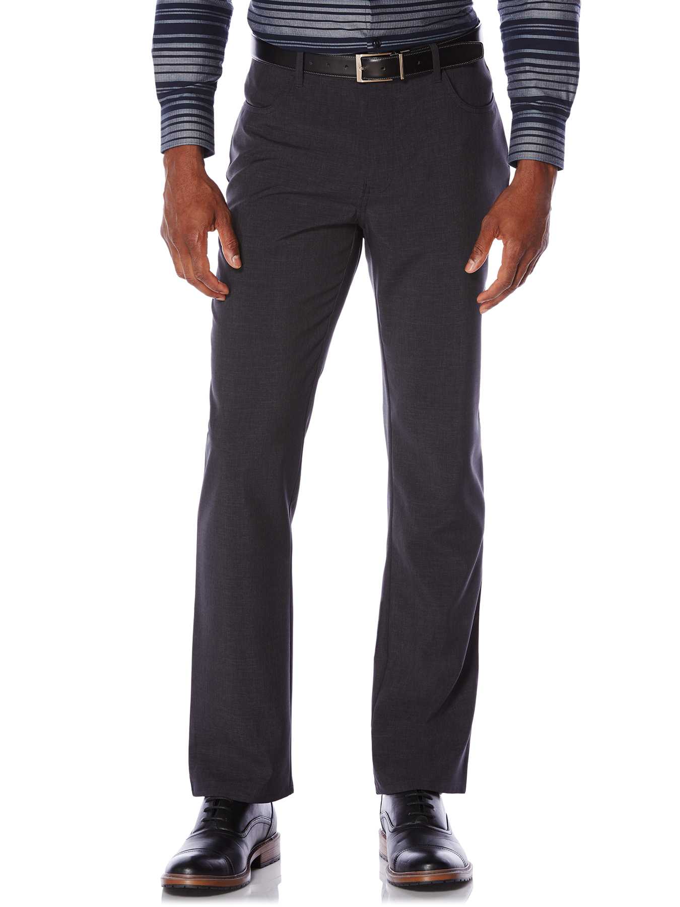 Perry Ellis Slim Fit Heathered Plaid Dress Pant