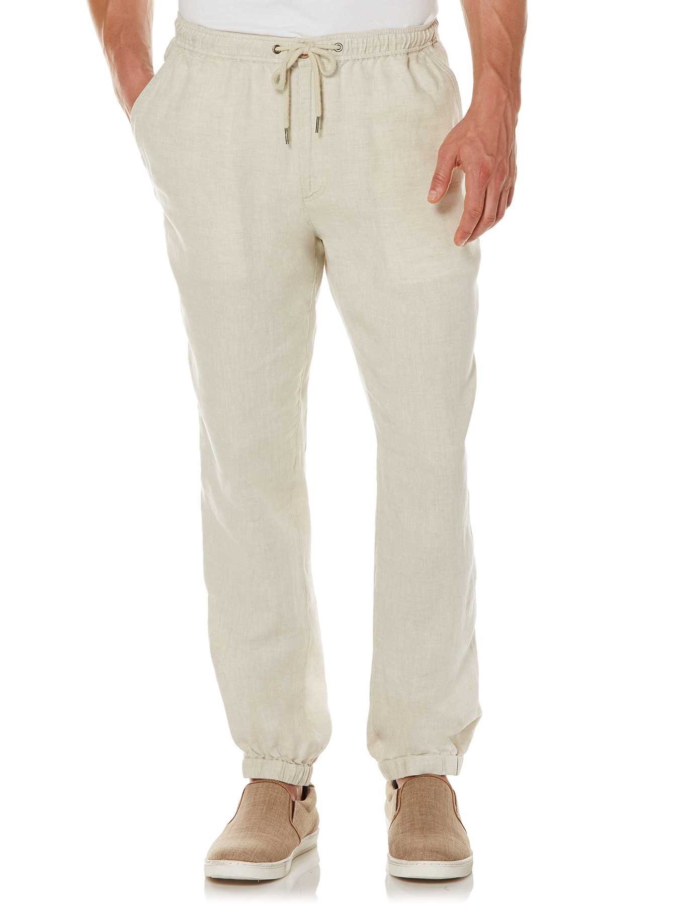 Cubavera Slim Fit Drawstring Linen Jogger