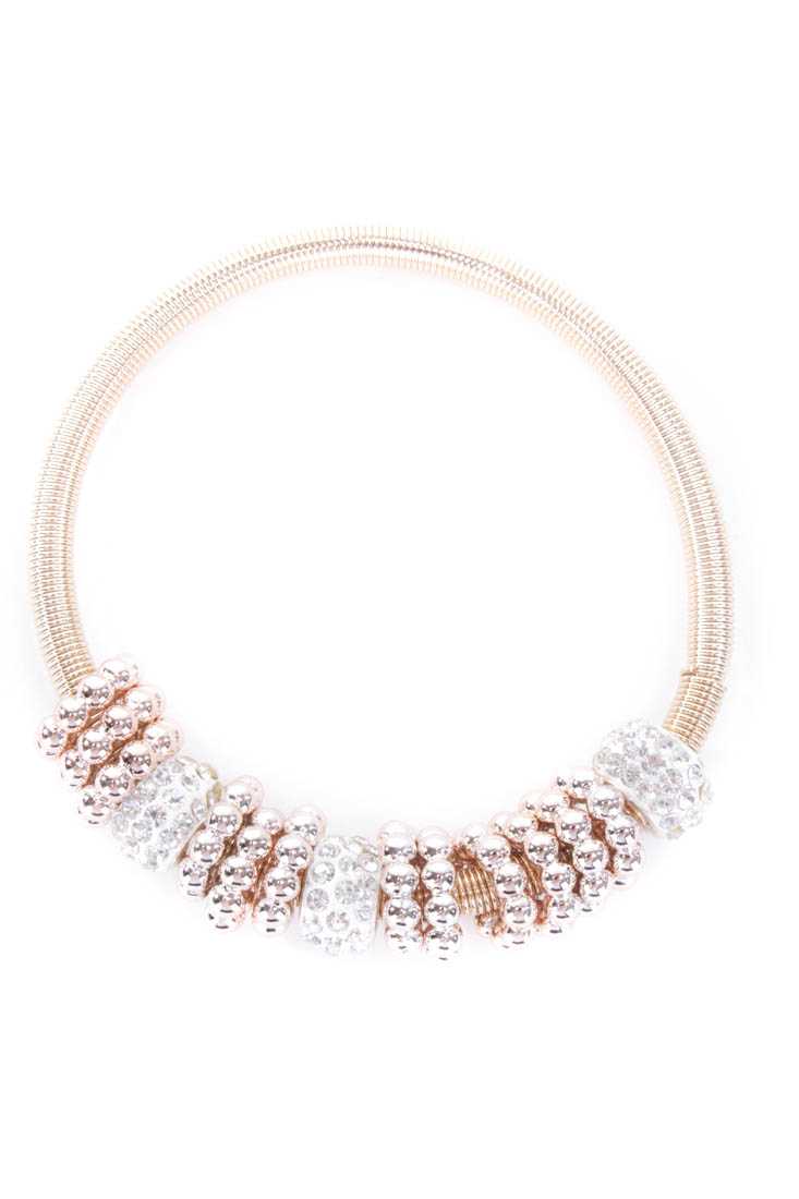 Gold Coiled Beaded Bracelet